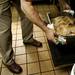 Holiday's Owner Rob TerBush checks on one of four turkeys cooking in the oven on Monday. TerBush says they will cook 20 turkeys to be served on Thanksgiving. Daniel Brenner I AnnArbor.com